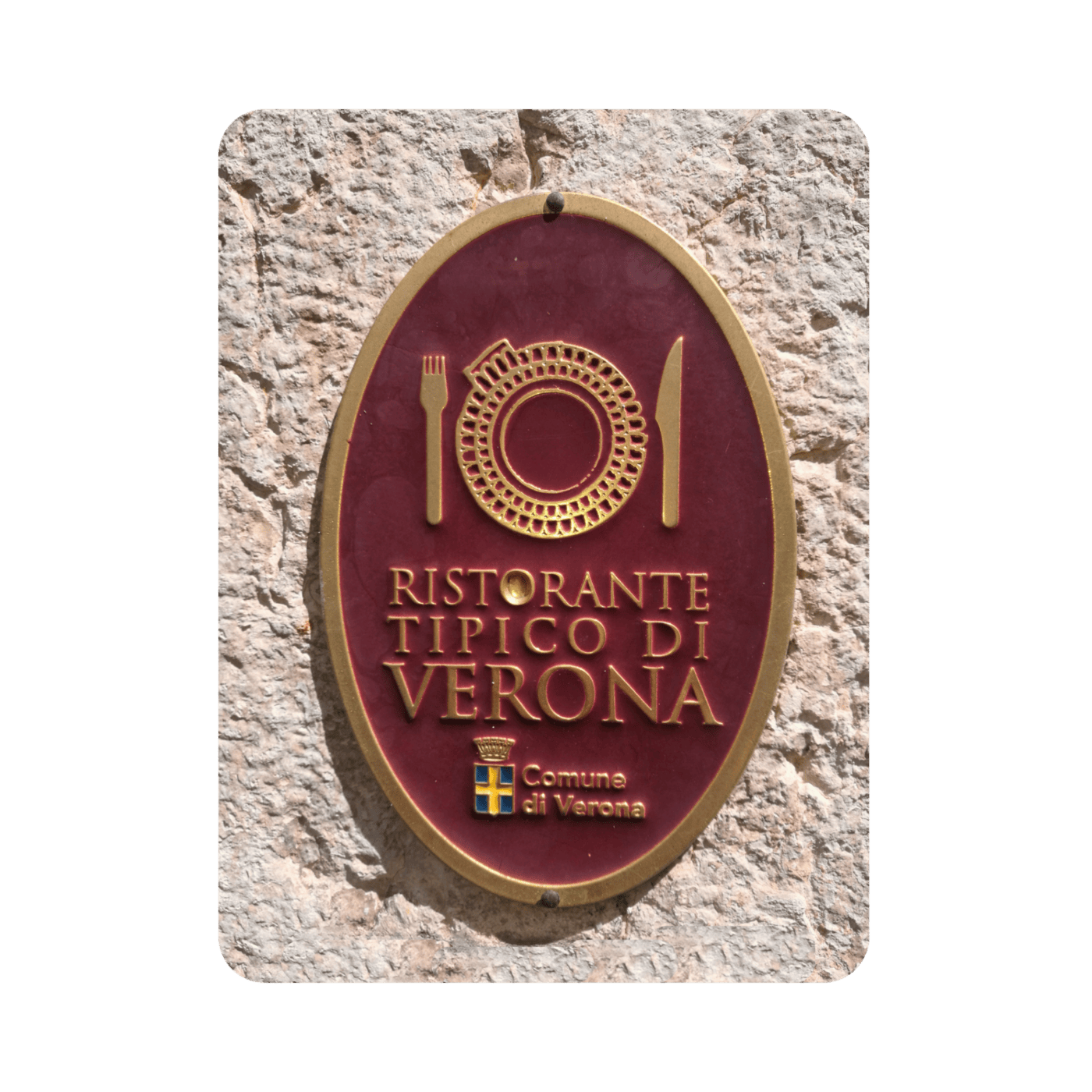 Targa Ristorante Tipico di Verona rilasciata dal Comune di Verona